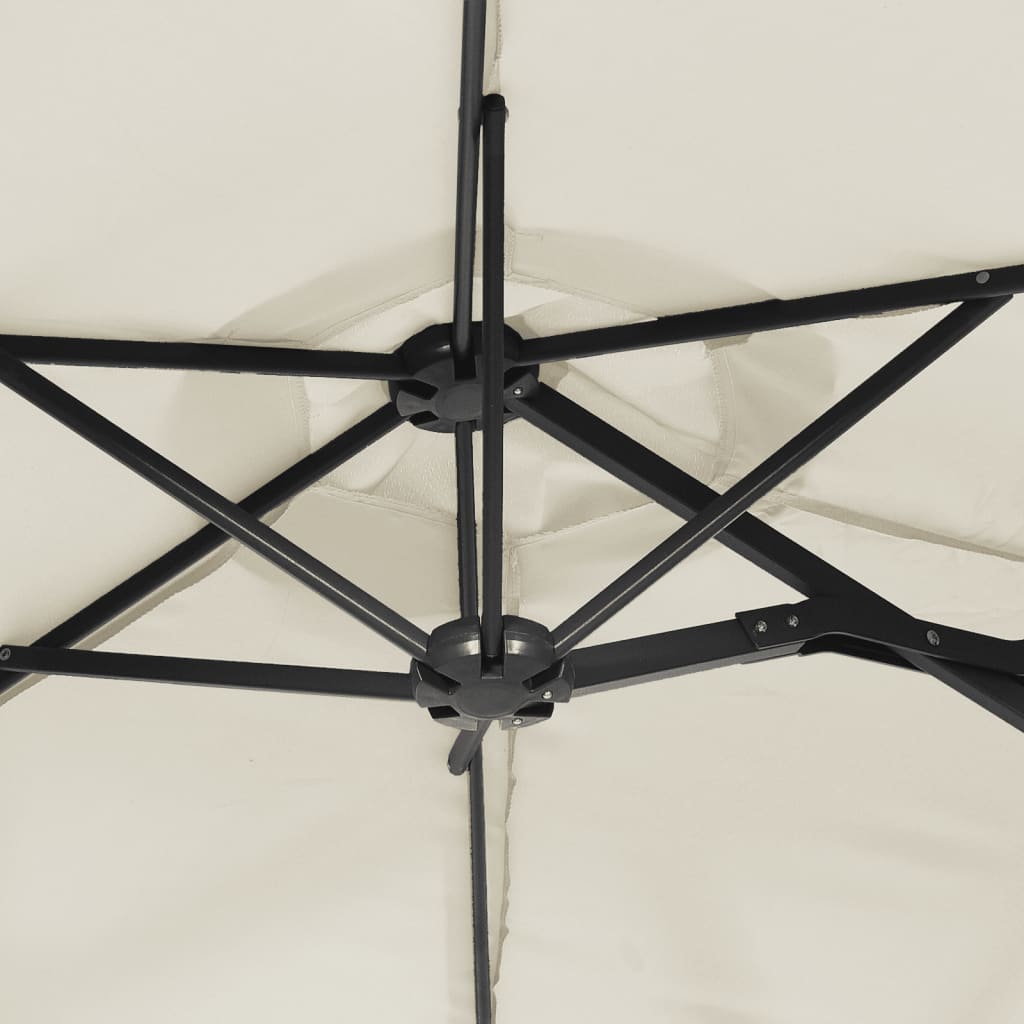 vidaXL Parasol double roof 316x145 cm sand white