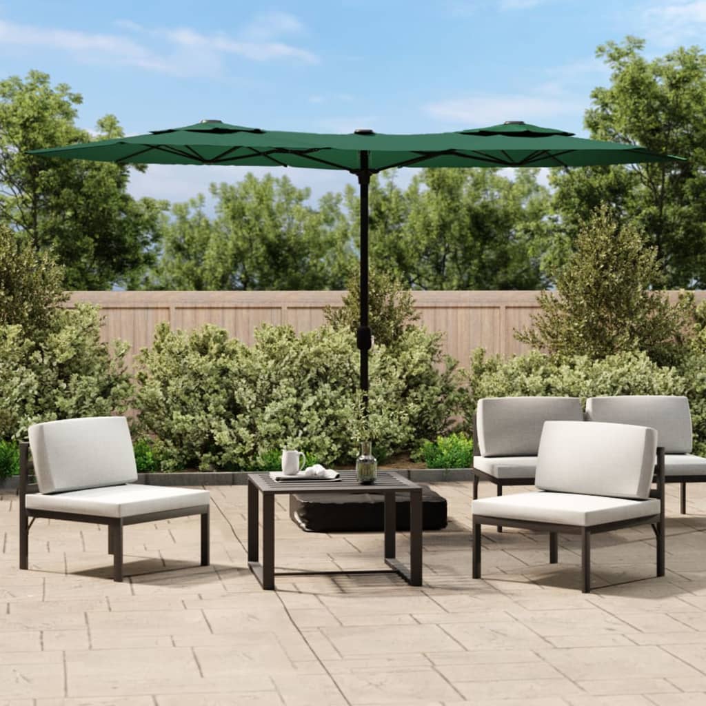 vidaXL Parasol double roof 316x145 cm sand white