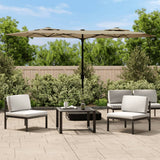 vidaXL Parasol double roof 316x145 cm sand white
