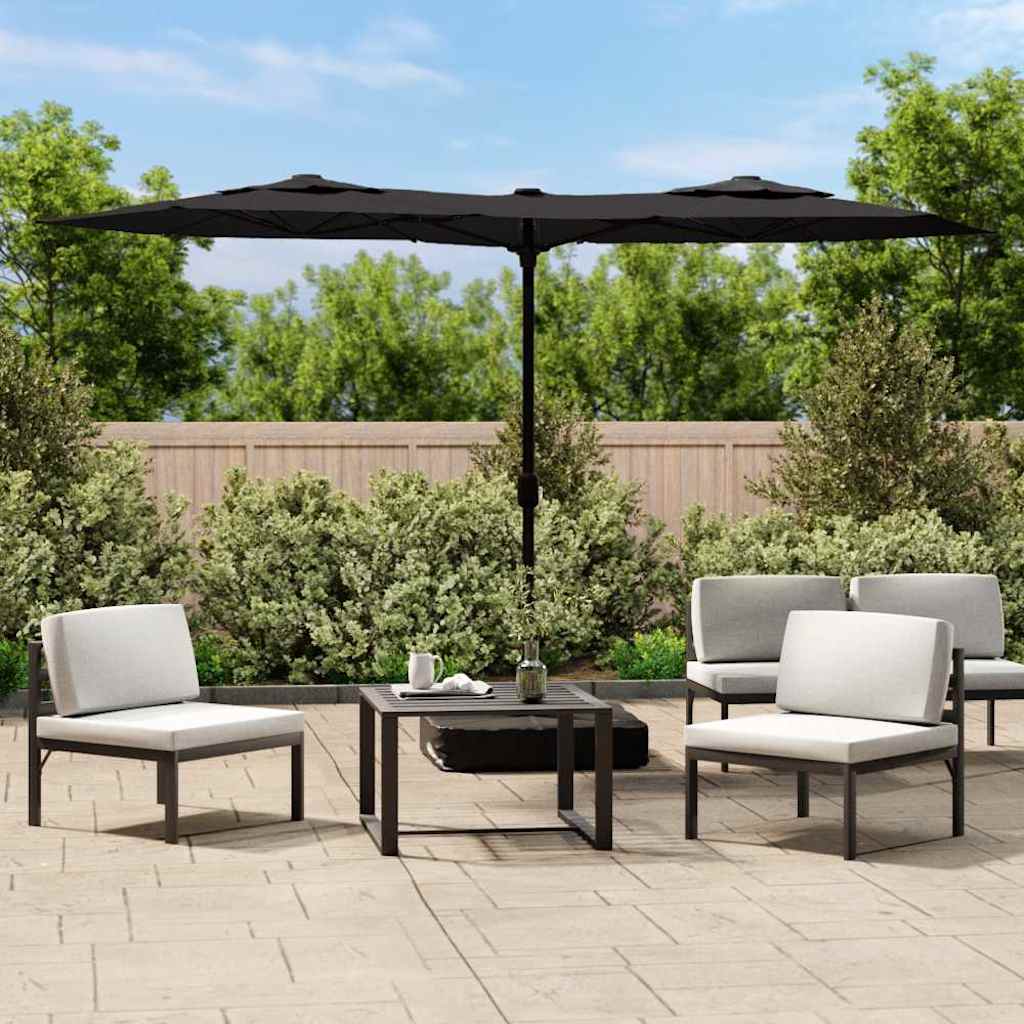vidaXL Parasol double roof 316x145 cm sand white