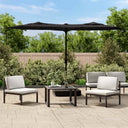 vidaXL Parasol double roof 316x145 cm sand white