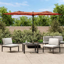 vidaXL Double-Tier LED Parasol 316x145 cm Sand White
