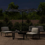 vidaXL Double-Tier LED Parasol 316x145 cm Sand White