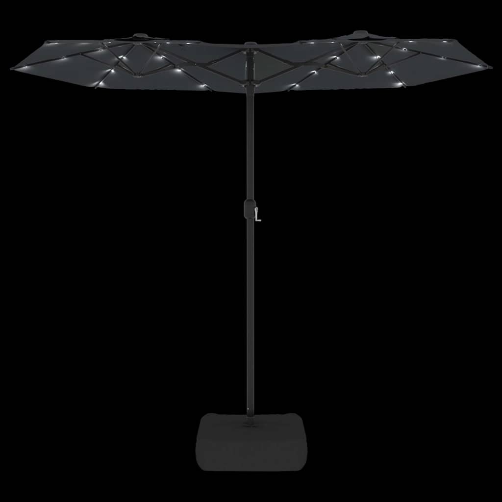 vidaXL Double-Tier LED Parasol 316x145 cm Sand White