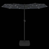 vidaXL Double-Tier LED Parasol 316x145 cm Sand White