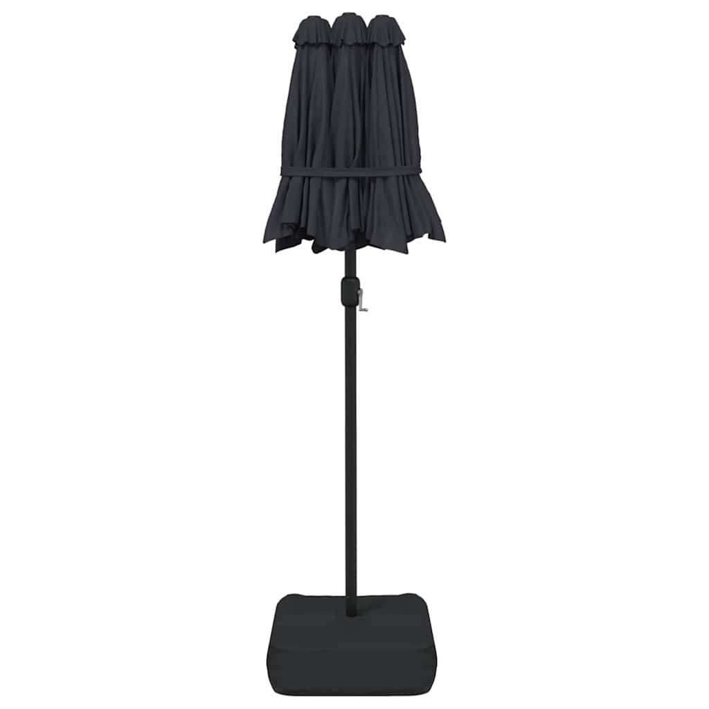 vidaXL Double-Tier LED Parasol 316x145 cm Sand White