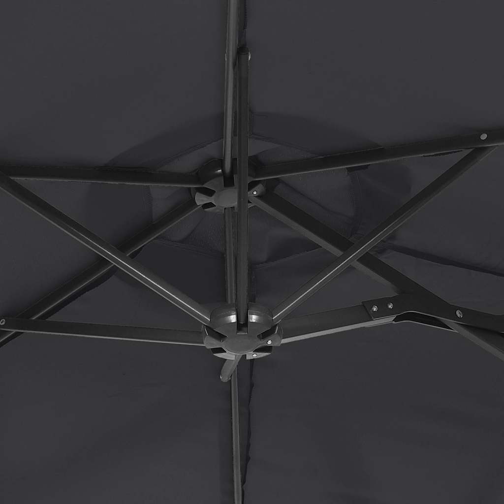vidaXL Double-Tier LED Parasol 316x145 cm Sand White