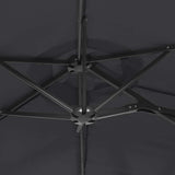 vidaXL Double-Tier LED Parasol 316x145 cm Sand White