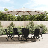 vidaXL Parasol with Wooden Pole 400x273 cm Sand