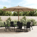 vidaXL Parasol with Wooden Pole 400x273 cm Sand