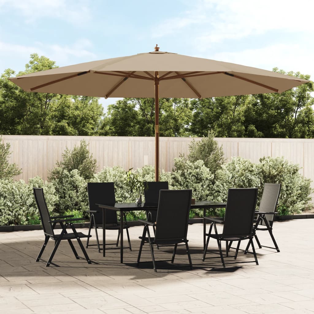 vidaXL Parasol with Wooden Pole 400x273 cm Sand