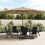 vidaXL Parasol with Wooden Pole 400x273 cm Sand