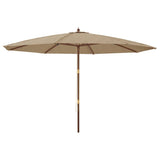 vidaXL Parasol with Wooden Pole 400x273 cm Sand