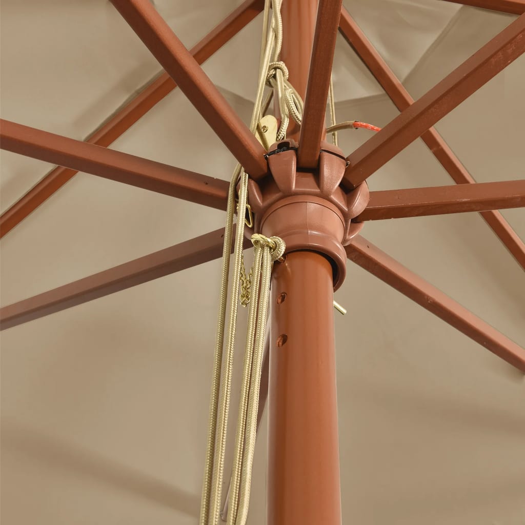 vidaXL Parasol with Wooden Pole 400x273 cm Sand