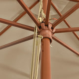 vidaXL Parasol with Wooden Pole 400x273 cm Sand