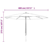 vidaXL Parasol with Wooden Pole 400x273 cm Sand