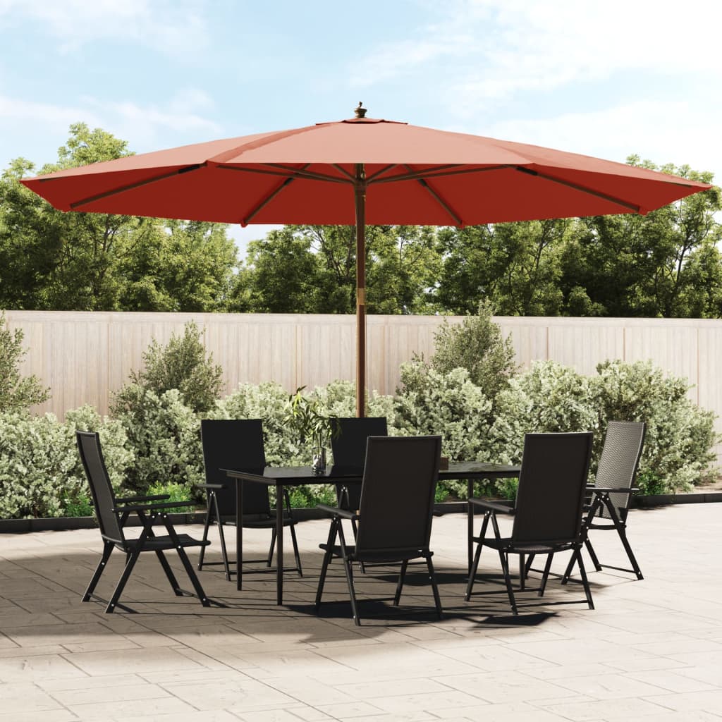 vidaXL Parasol with Wooden Pole 400x273 cm Sand