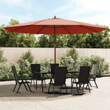 vidaXL Parasol with Wooden Pole 400x273 cm Sand