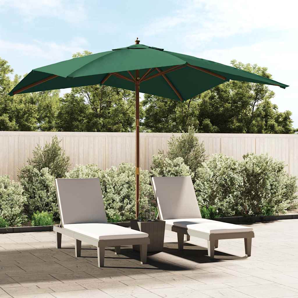 vidaXL Parasol with Wooden Pole 300x300x273 cm Sand