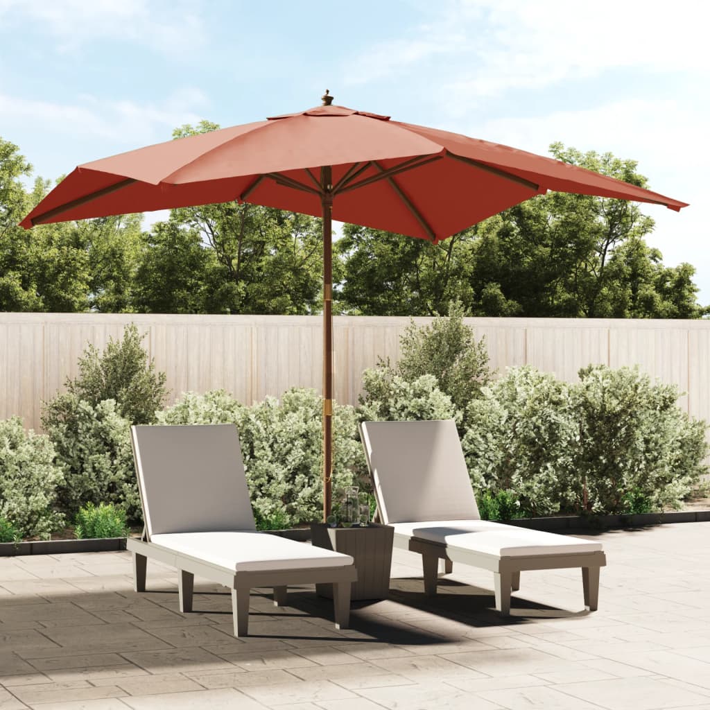 vidaXL Parasol with Wooden Pole 300x300x273 cm Sand