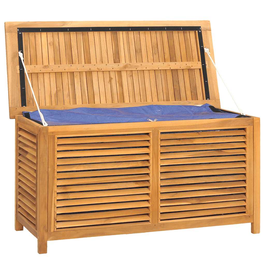 vidaXL Garden Storage Box with Bag 60x50x58 cm Solid Teakwood