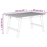 vidaXL Tuintafel 150x90x75 cm massief acaciahout