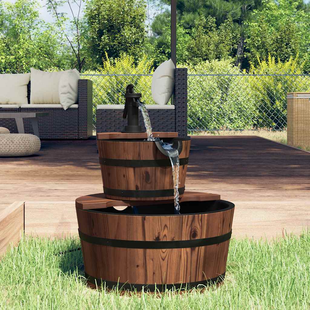 vidaXL Waterfontein met pomp 60x60x94 cm massief vurenhout
