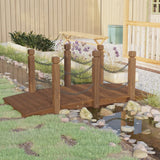 vidaXL Tuinbrug met leuningen 150x67x56 cm massief vurenhout
