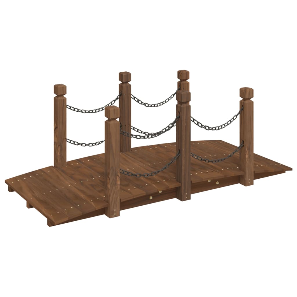 vidaXL Tuinbrug met leuningen 150x67x56 cm massief vurenhout