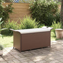 vidaXL Garden Bench with Cushion 116x46x57 cm Poly Rattan Brown