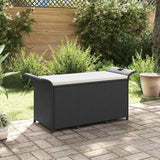 vidaXL Garden Bench with Cushion 116x46x57 cm Poly Rattan Brown