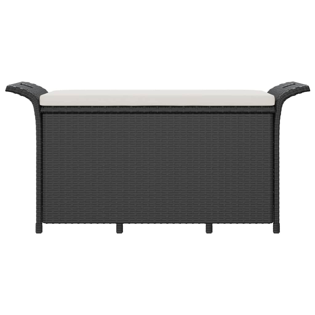 vidaXL Garden Bench with Cushion 116x46x57 cm Poly Rattan Brown