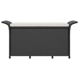 vidaXL Garden Bench with Cushion 116x46x57 cm Poly Rattan Brown