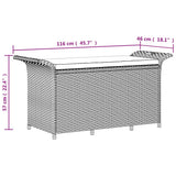 vidaXL Garden Bench with Cushion 116x46x57 cm Poly Rattan Brown