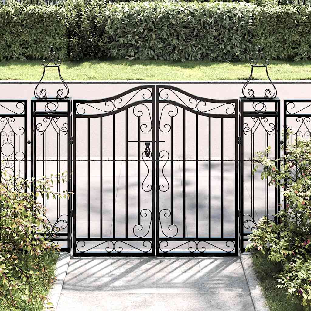 vidaXL Gate 121x8x100 cm wrought iron black