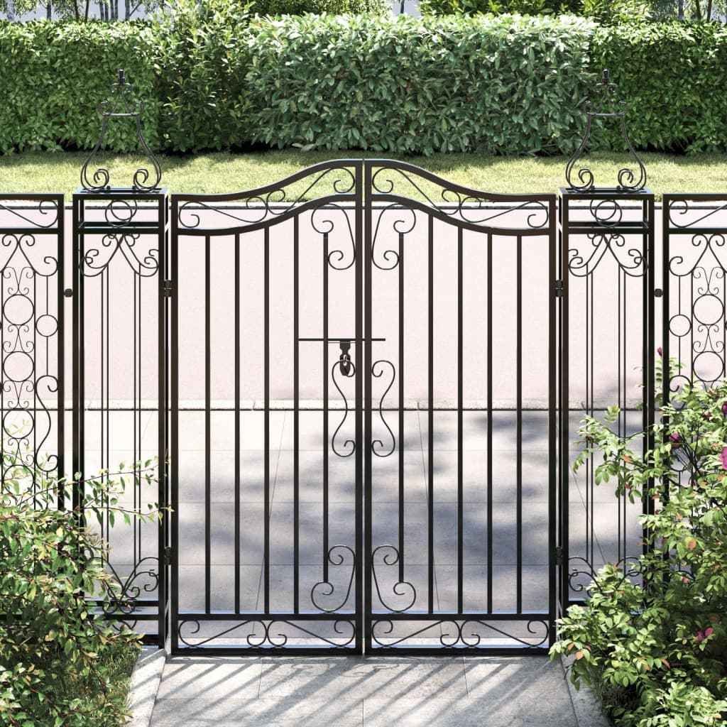 vidaXL Gate 121x8x100 cm wrought iron black