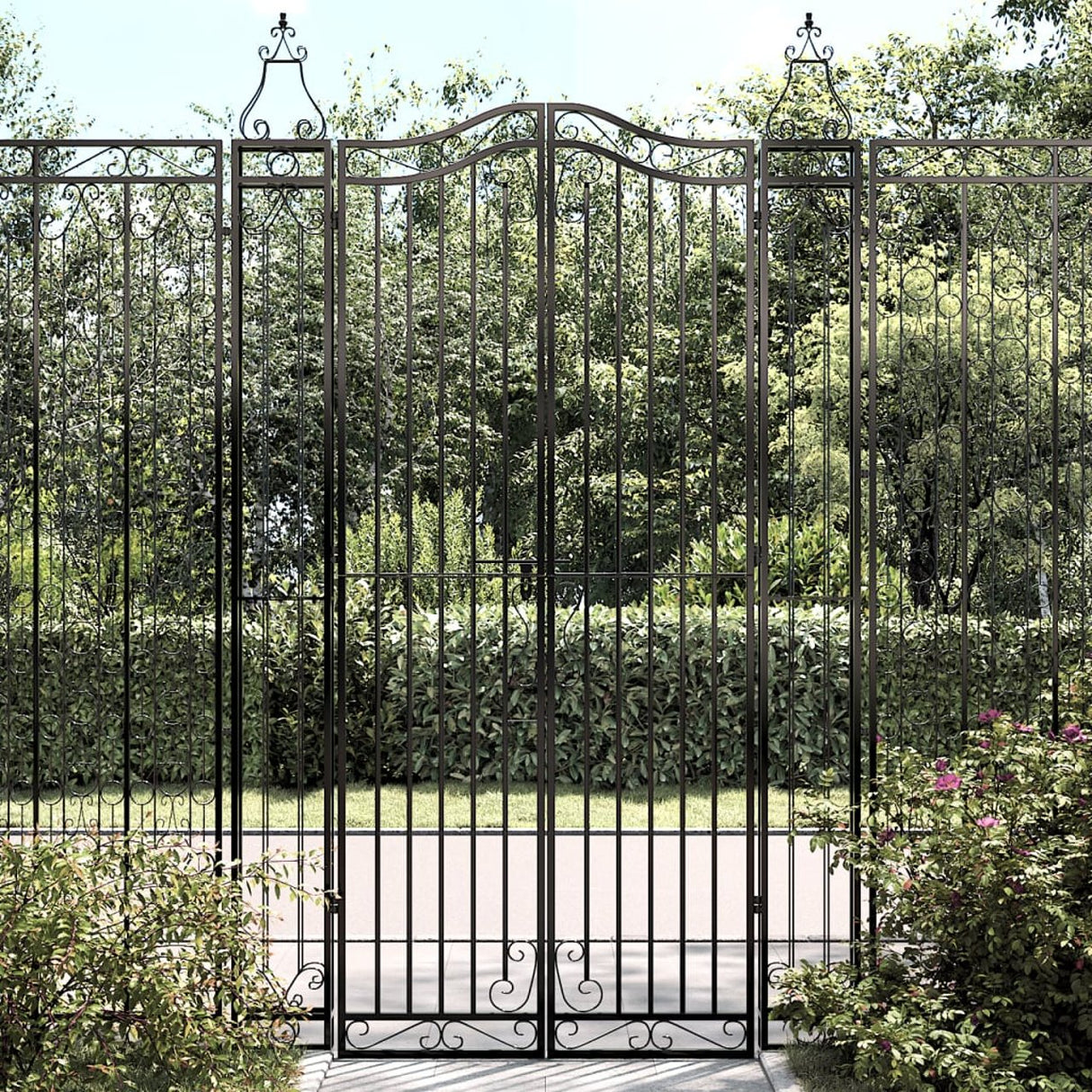 vidaXL Gate 121x8x100 cm wrought iron black