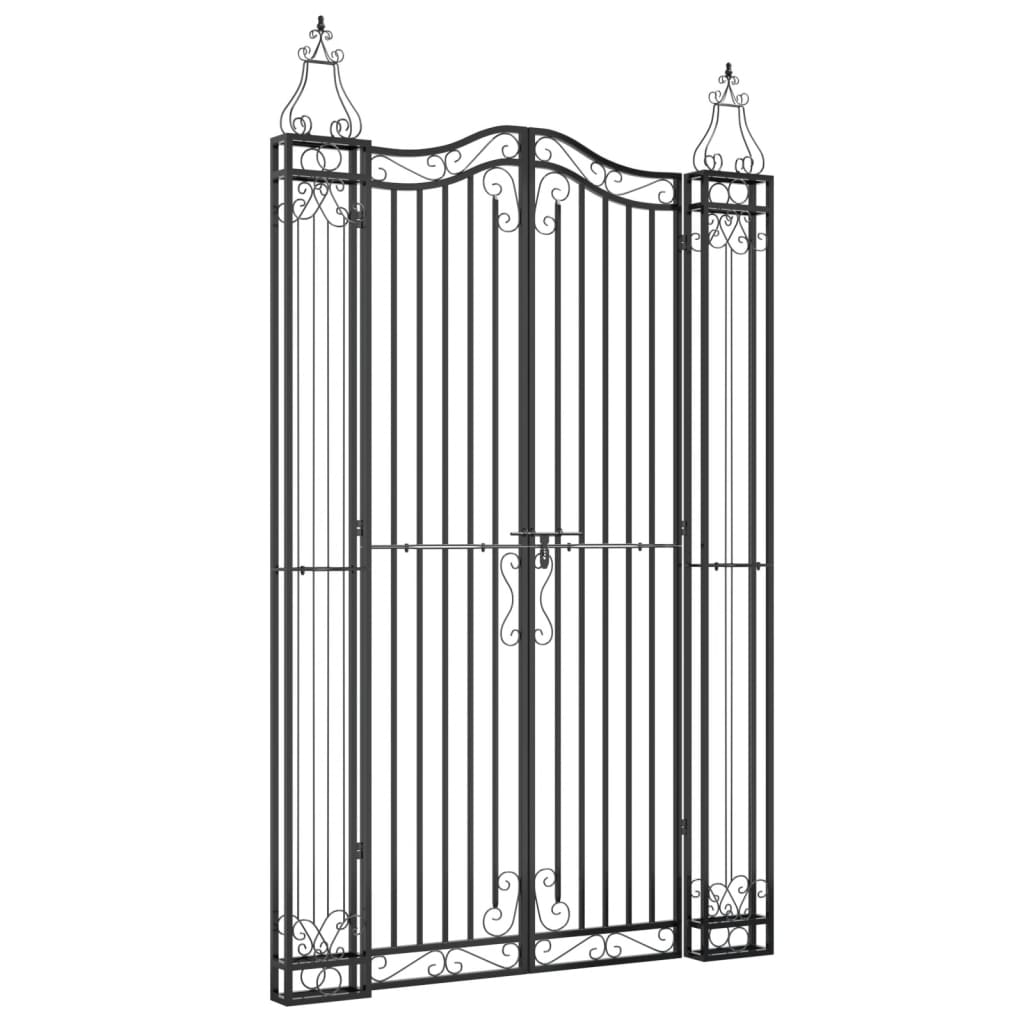 vidaXL Gate 121x8x100 cm wrought iron black