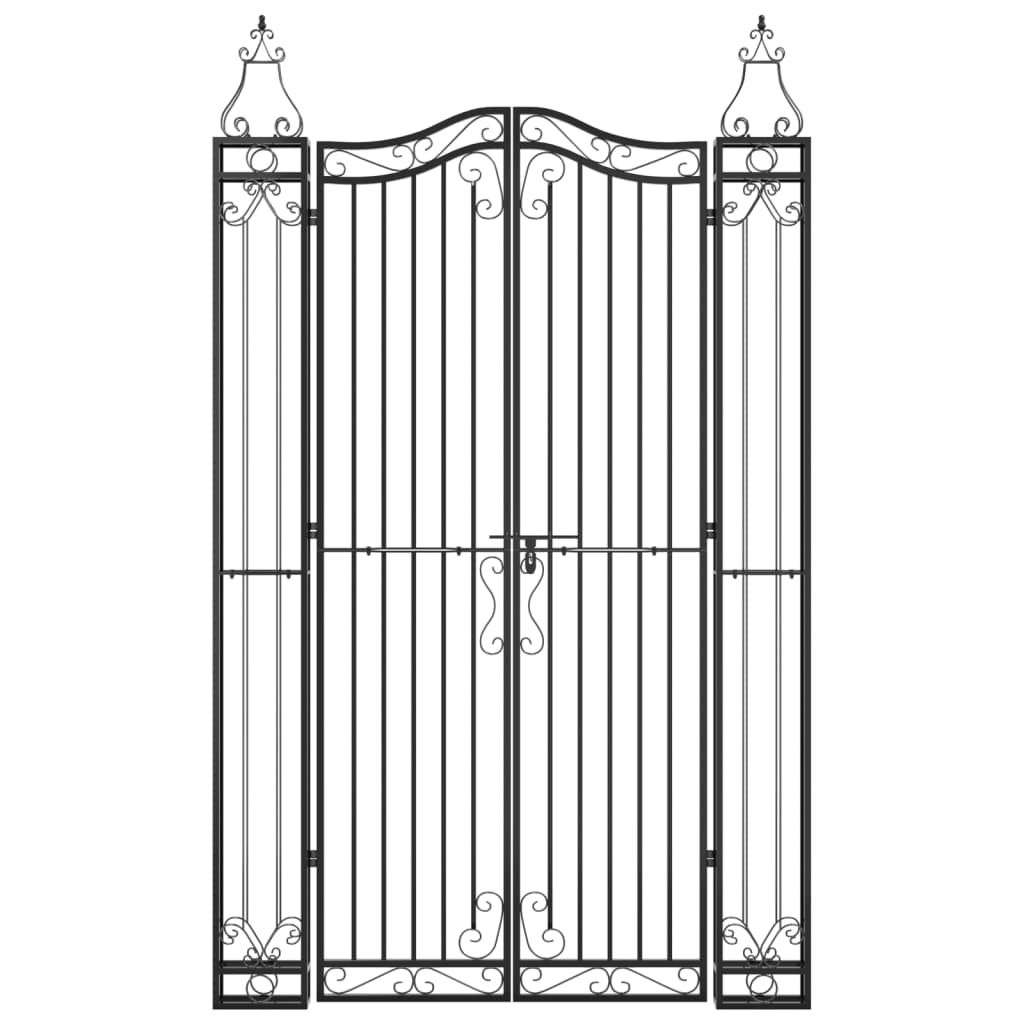 vidaXL Gate 121x8x100 cm wrought iron black