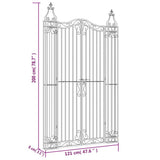 vidaXL Gate 121x8x100 cm wrought iron black