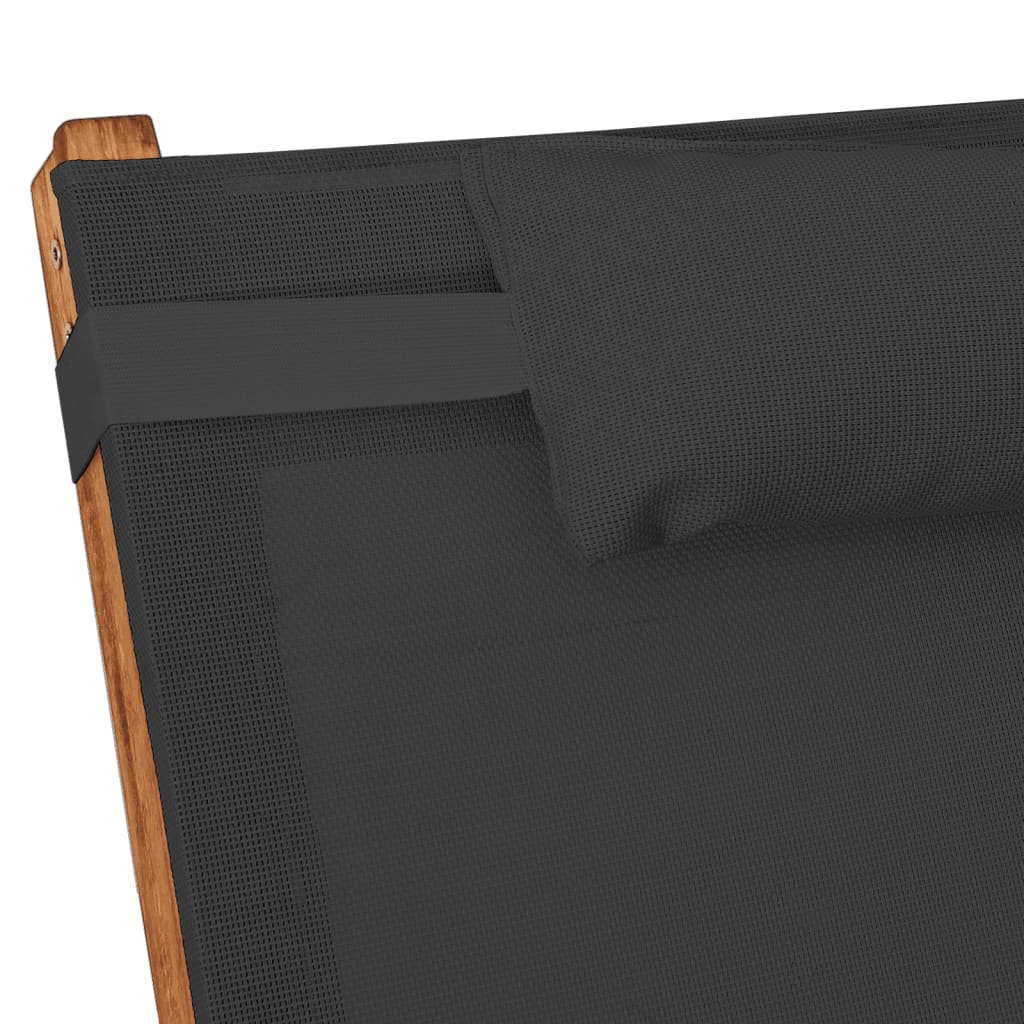 vidaXL Ligbed met kussen textileen en massief populierenhout grijs