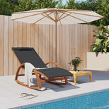 vidaXL Rocking Chair Textilene and Solid Poplar Wood White