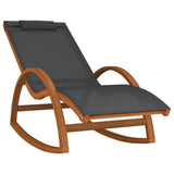 vidaXL Rocking Chair Textilene and Solid Poplar Wood White