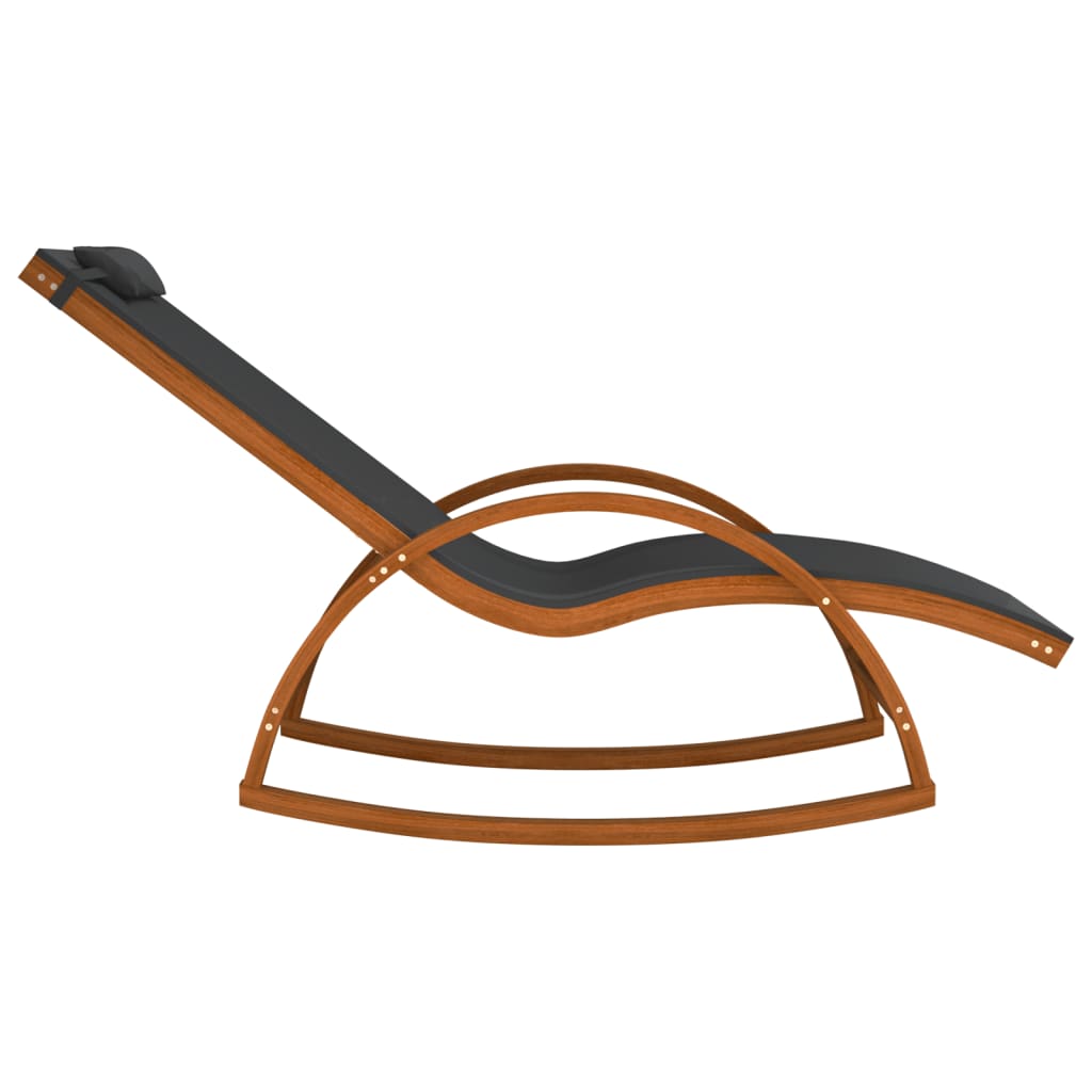 vidaXL Rocking Chair Textilene and Solid Poplar Wood White