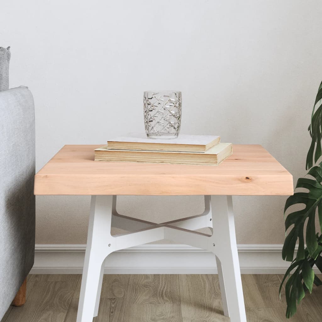 vidaXL Table Top Live Edge 40x40x2 cm Solid Oakwood