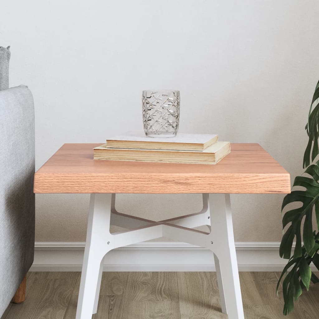 vidaXL Table Top Live Edge 40x40x2 cm Solid Oakwood