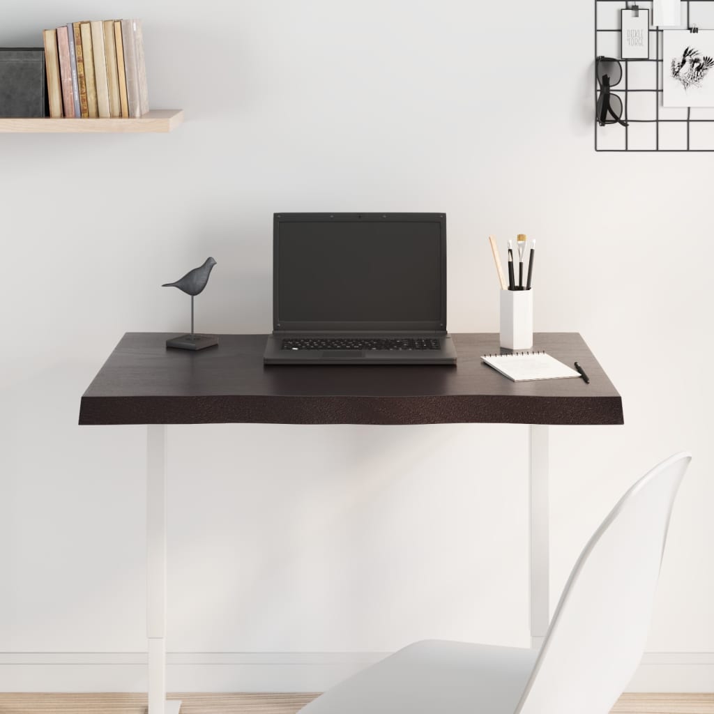 vidaXL Table Top Live Edge 40x40x2 cm Solid Oakwood
