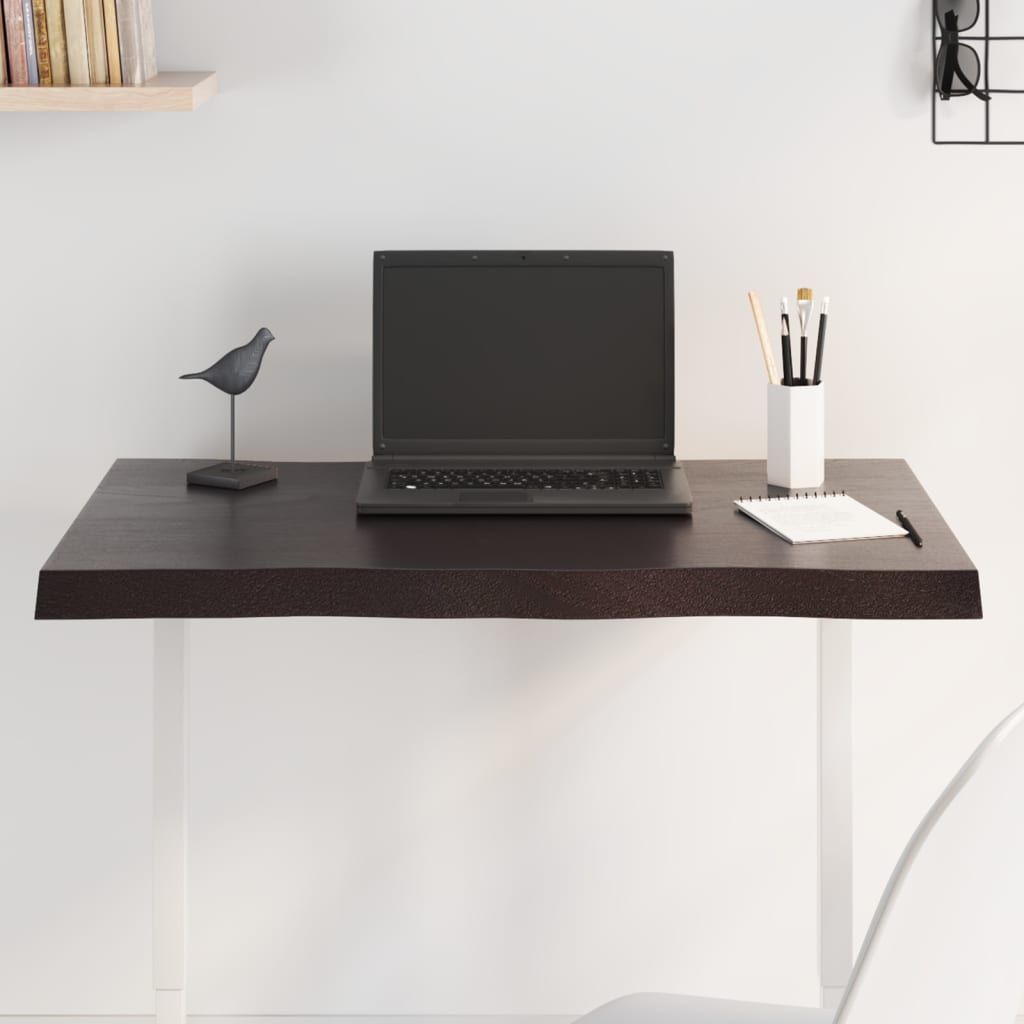 vidaXL Table Top Live Edge 40x40x2 cm Solid Oakwood