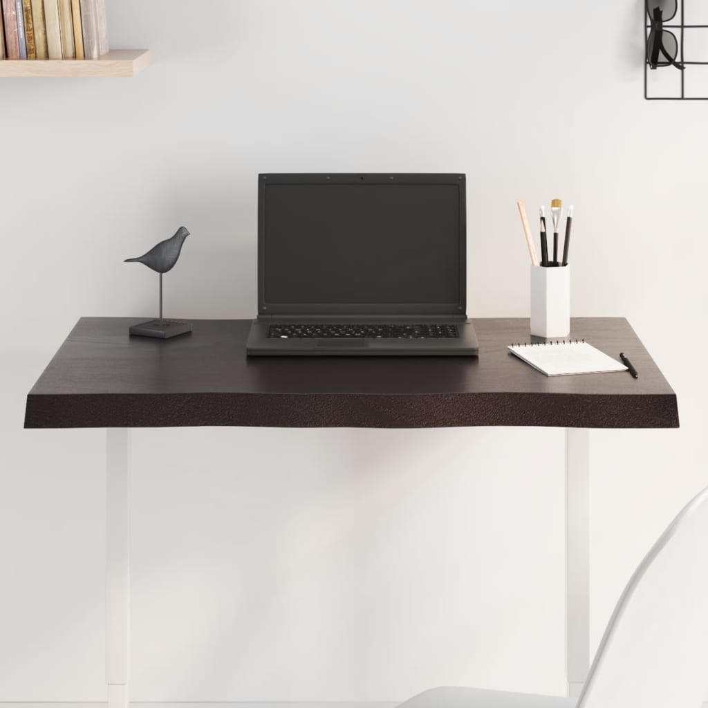 vidaXL Table Top Live Edge 40x40x2 cm Solid Oakwood