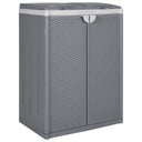 vidaXL Vuilnisbak met 2 deuren 65x45x88 cm PP grijs